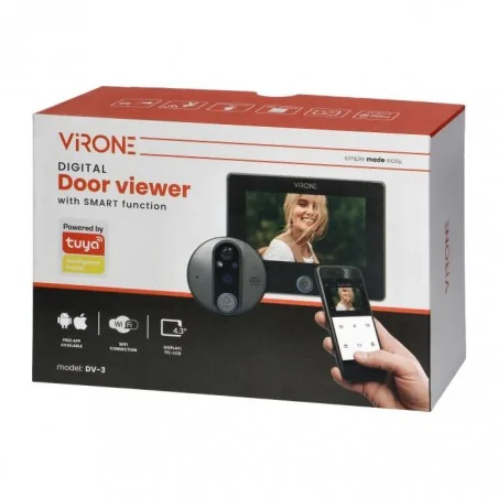 Wideodomofony - cyfrowy wizjer do drzwi z kamerą czujnikiem ruchu funkcją smart i doświetleniem nocnym dv-3 orno 