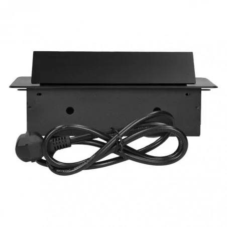 Gniazda-meblowe - czarne gniazdo meblowe wpuszczane w blat z ładowarką usb i przewodem 1,5m 2x2p+z 2xusb or-gm-9035/b orno 