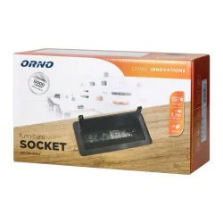 Gniazda-meblowe - gniazdo meblowe z ładowarką usb i przewodem 1,5m 2x2p+z 2xusb 2xnet or-gm-9022/b orno 