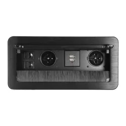 Gniazda-meblowe - gniazdo meblowe z ładowarką usb i przewodem 1,5m 2x2p+z 2xusb 2xnet or-gm-9022/b orno 
