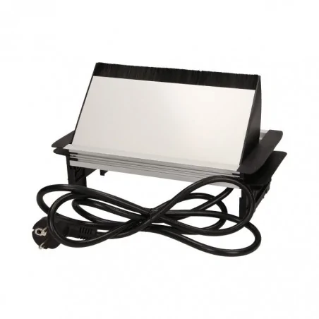 Gniazda-meblowe - gniazdo wpuszczane w blat ze szczotką przeciwkurzową + ładowarka usb i przewód 1,8m 3x2p+z 2xusb or-ae-1362 orno 