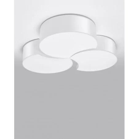 Plafony - sl.1052 gemetryczny potrójny plafon circle 3b biały 6xe27 sollux 