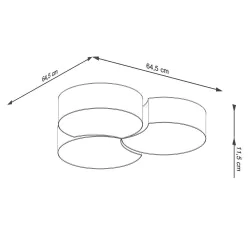 Plafony - sl.1052 gemetryczny potrójny plafon circle 3b biały 6xe27 sollux 