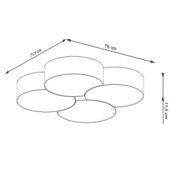 Plafony - sl.1053 gemetryczny poczwórny plafon circle 4 biały 8xe27 sollux 