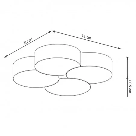 Plafony - sl.1053 gemetryczny poczwórny plafon circle 4 biały 8xe27 sollux 