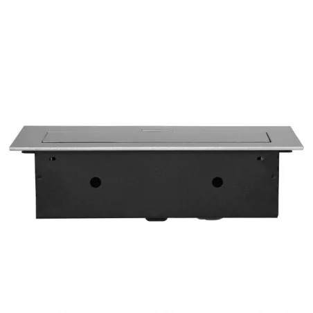 Gniazda-meblowe - gniazdo meblowe potrójne wpuszczane w blat srebrne 3x2p+z (schuko) or-gm-9036(gs)/g orno 