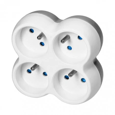 Rozgalezniki - rozgałęźnik 4x2p+z biało-szary or-ae-13240 orno 