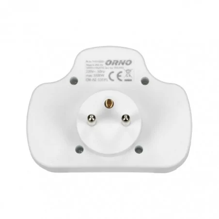 Rozgalezniki - rozgałęźnik 1x2p+z, 2x2p/ii z włącznikiem biały or-ae-13191 orno 