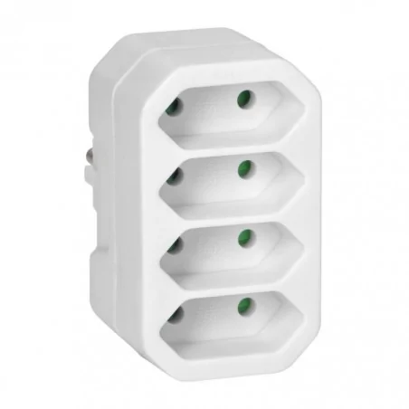 Rozgalezniki - poczwórny rozgałęźnik płaski 4x2p euro biały or-ae-13279/w orno 