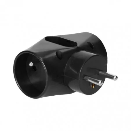 Rozgalezniki - czarny rozgałęźnik potrójny 2x2p+z 1x2p/ii or-ae-13221/b orno 