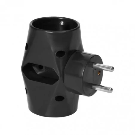 Rozgalezniki - czarny rozgałęźnik potrójny 2x2p+z 1x2p/ii or-ae-13221/b orno 