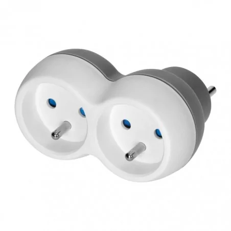 Rozgalezniki - podwójny rozgałęźnik 2x2p+z biało-szary or-ae-13238 orno 