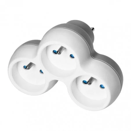 Rozgalezniki - rozgałęźnik potrójny 3x2p+z biało-szary or-ae-13239 orno 