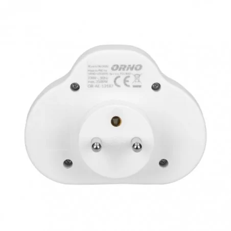 Rozgalezniki - rozgałęźnik podwójny 2x2p+z z włącznikiem biały or-ae-13187 orno 