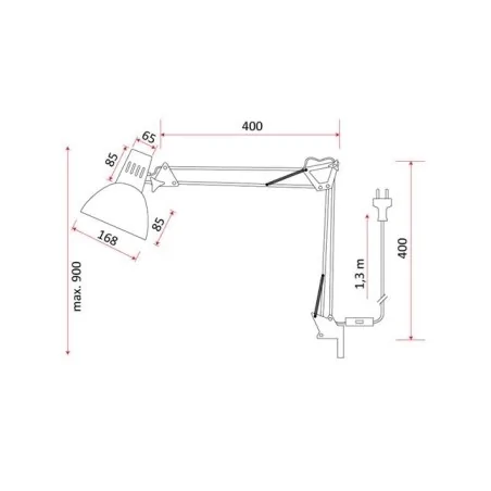 Lampki-biurkowe - lampka biurkowa biała kreślarska z uchwytem 60w lk-01 rum-lix 