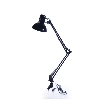 Lampki-biurkowe - czarna lampka kreślarska z uchwytem mocującym e27 60w lb/0011 rum-lux 