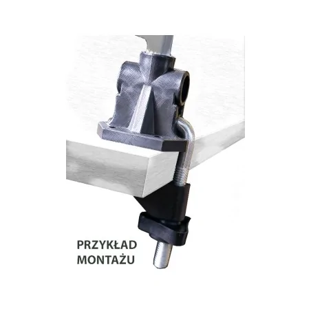 Lampki-biurkowe - czarna lampka kreślarska z uchwytem mocującym e27 60w lb/0011 rum-lux 