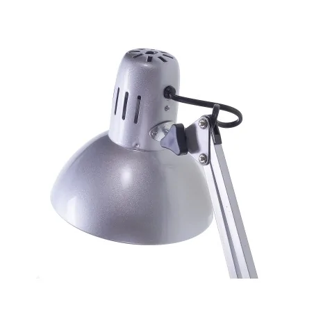 Lampki-biurkowe - lampka elastyczna srebrna kreślarska z uchwytem e27 60w lk-01 rum-lux 