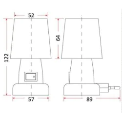 Lampki-do-kontaktu - lampka nocna do kontaktu biała z włącznikiem ml-1 rum-lux 