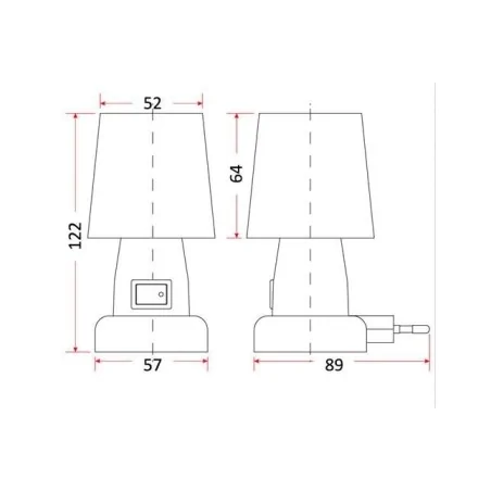 Lampki-do-kontaktu - lampka nocna do kontaktu biała z włącznikiem ml-1 rum-lux 