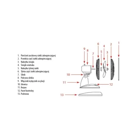 Wentylatory-podlogowe - wentylator biurkowy 49cm moc 35w wicher we/0002 rum-lux 