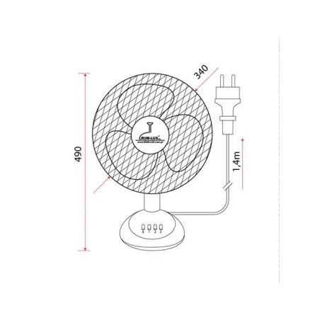 Wentylatory-podlogowe - wentylator biurkowy 49cm moc 35w wicher we/0002 rum-lux 