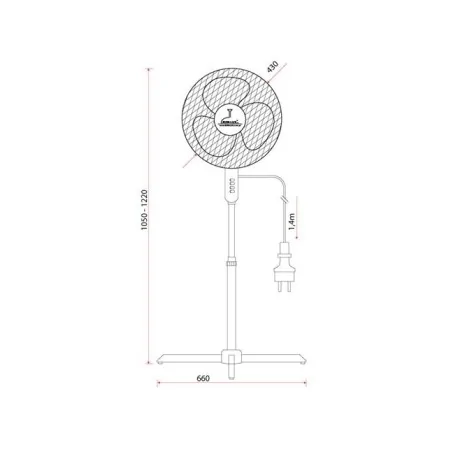Wentylatory-podlogowe - wentylator stojący 140cm 45w orkan we/0001 rum-lux 