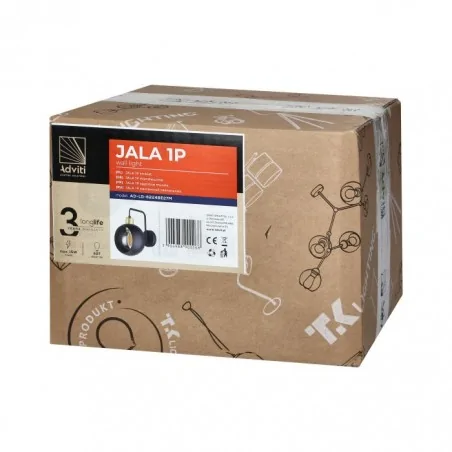 Kinkiety-do-salonu - kinkiet czarno-złoty loft e27 max 15w jala 1p ad-ld-6224be27m orno 