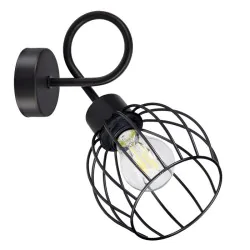 Kinkiety-do-salonu - czarna lampa ścienna industrialna e27 max 60w marbella ad-ld-6350be27m orno 