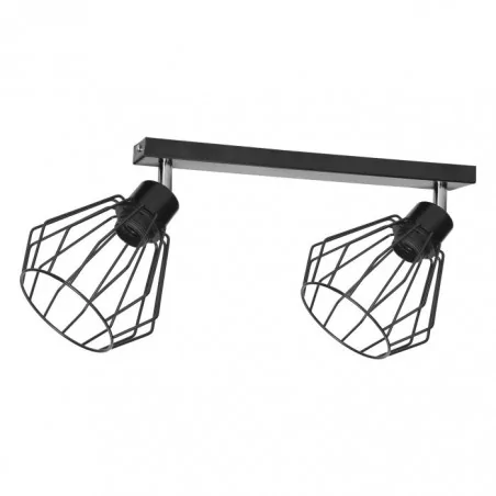 Lampy-sufitowe - lampa ścienno-sufitowa czarna listwa e27 2x60w pino ad-ld-6367be27m orno 