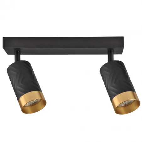 Kinkiety-do-salonu - 323545 arras listwa oświetleniowa czarno-złota ruchoma 2xgu10 polux 