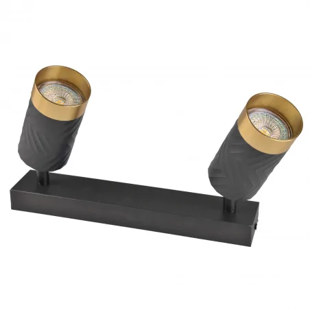 Kinkiety-do-salonu - 323545 arras listwa oświetleniowa czarno-złota ruchoma 2xgu10 polux 