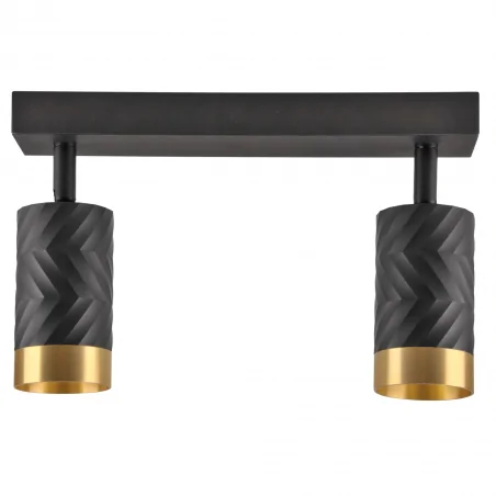 Kinkiety-do-salonu - 323545 arras listwa oświetleniowa czarno-złota ruchoma 2xgu10 polux 