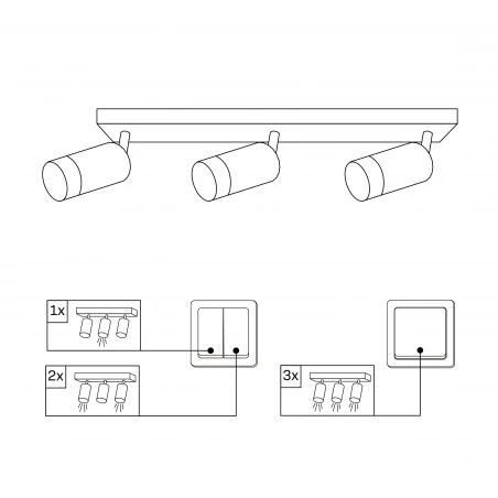Oswietlenie-sufitowe - 323613 oprawa oświetleniowa potrójny spot biało-złoty 3xgu10 arras pollux 
