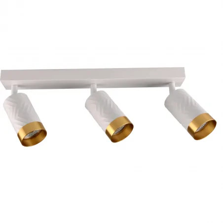 Oswietlenie-sufitowe - 323613 oprawa oświetleniowa potrójny spot biało-złoty 3xgu10 arras pollux 