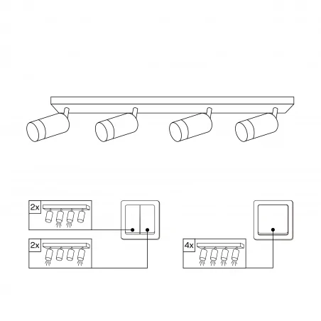 Oswietlenie-sufitowe - 323620 oprawa oświetleniowa poczwórna spot biało-złoty 4xgu10 arras pollux 