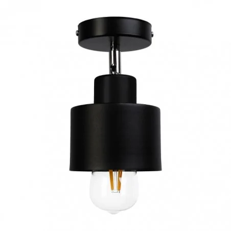 Kinkiety-do-salonu - kinkiet czarny z ruchomym kloszem e27 1x60w lisa ad-ld-6392be27m orno 