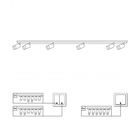 Oswietlenie-sufitowe - 323637 oprawa oświetleniowa długa  spot biało-złoty 6xgu10 arras pollux 