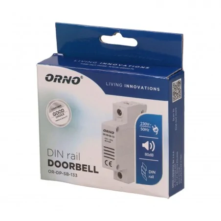 Dzwonki-do-drzwi-przewodowe - dzwonek przewodowy do zamontowania na szynie din-1 80db 230v or-dp-sb-133 orno 