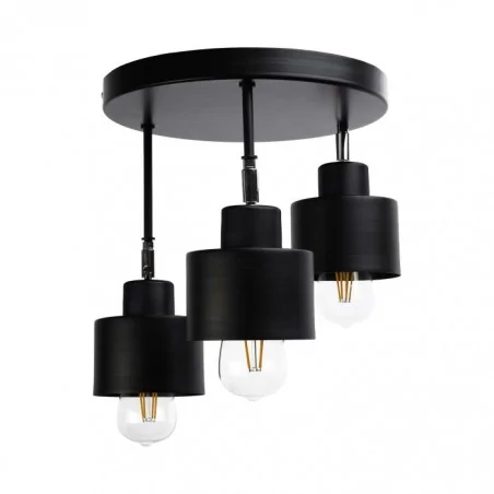 Lampy-sufitowe - lampa sufitowa potrójna czarna e27 3x60w lisa ad-ld-6398be27m orno 