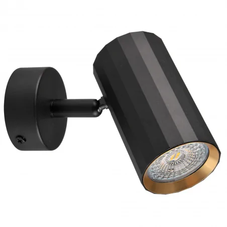 Kinkiety-do-salonu - 323415 oprawa tubka ścienno sufitowa czarno-złota gu10 nicea polux 