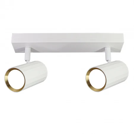 Kinkiety-do-salonu - 323484 listwa podwójna ścienno sufitowa biało-złota 2xgu10 nicea polux 