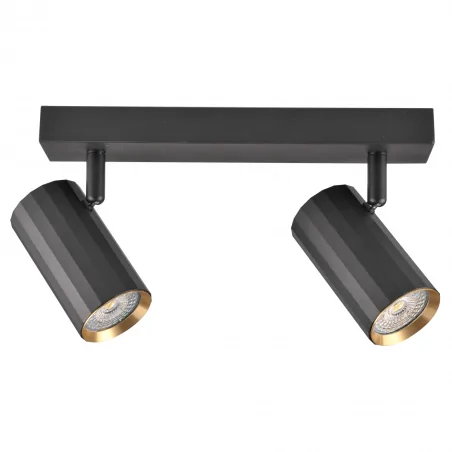 Kinkiety-do-salonu - 323422 listwa podwójna ścienno sufitowa czarno-złota 2xgu10 nicea polux 
