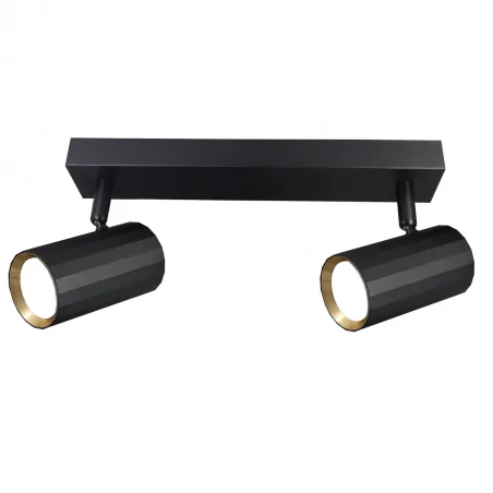 Kinkiety-do-salonu - 323422 listwa podwójna ścienno sufitowa czarno-złota 2xgu10 nicea polux 