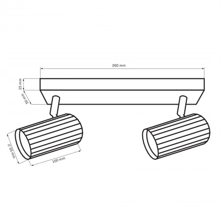 Kinkiety-do-salonu - 323422 listwa podwójna ścienno sufitowa czarno-złota 2xgu10 nicea polux 