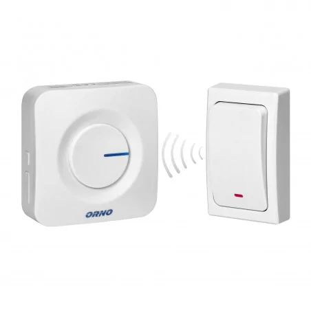 Dzwonki-do-drzwi-bezprzewodowe - biały dzwonek bezprzewodowy sieciowy 230v learning system ondo ac or-db-mt-156/w orno 