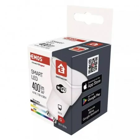 Gwint-trzonek-gu10 - zqw832r inteligentna żarówka led sterowana wifi gu10 gosmart tuya 4,8w 400lm rgb ściemnialna emos 