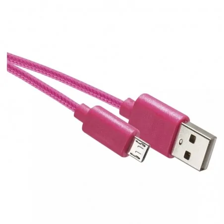 Kable-usb - sm7006p różowy kabel usb 2.0 1m wtyk a- micro b do ładowania telefonu emos 