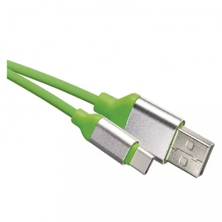 Kable-usb - sm7025g zielony kabel usb 2.0 1m wtyk a-c do ładowarki do telefonu emos 
