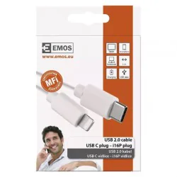 Kable-usb - sm7015w kabel usb 2.0 do iphone apple wtyk c - lightning mfi biały emos 